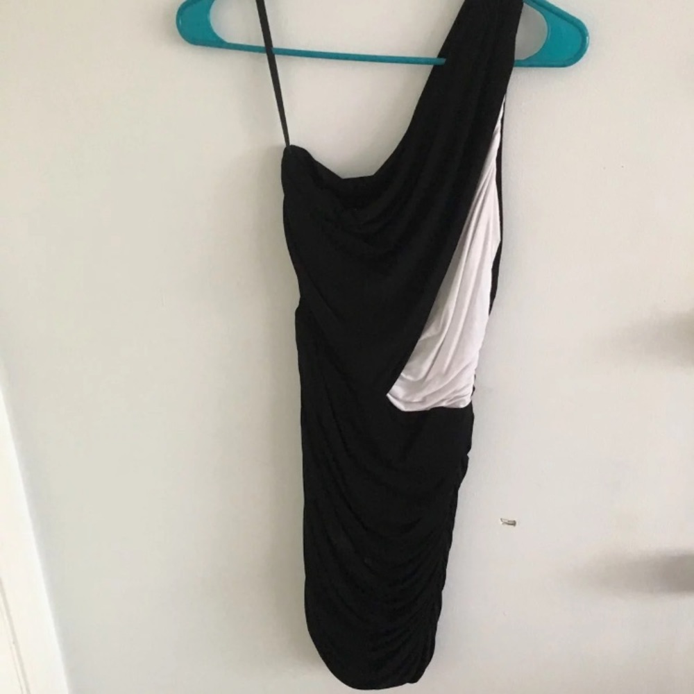 One shoulder tight Bebe dress